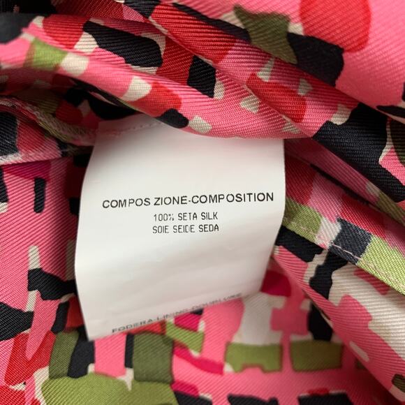 YVES SAINT LAURENT Size S Pink Green Black Abstract Short Sleeve Dress - Picture 4 of 6